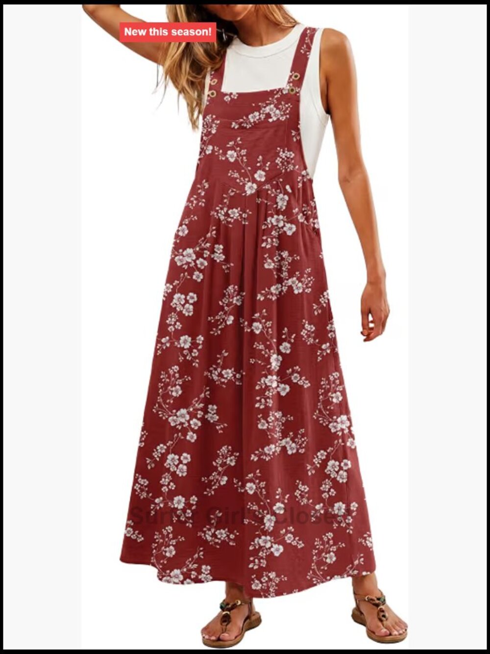 Women's Adjustable Bib Overall Dress Sleeveless Square Neck Mini